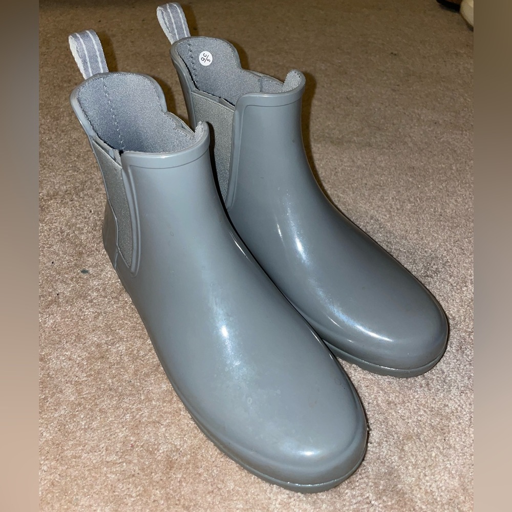 hunter rain boots bluish-grey